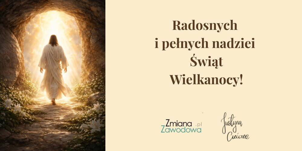 zmartwychwstały Jezus idący w jasność; życzenia na wielkanoc